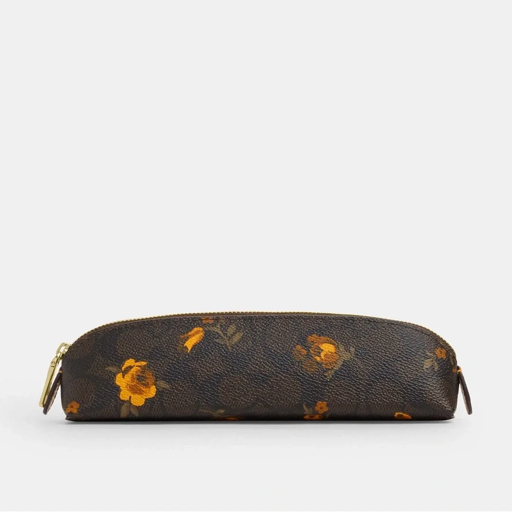 Coach Pencil Case In Signature Canvas With Floral Print CCI83 NWT